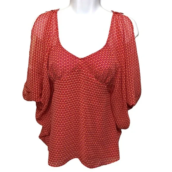 Women's Jessica Simspon Pink/Orange Abstract Sleeveless Top - XS - Picture 1 of 11